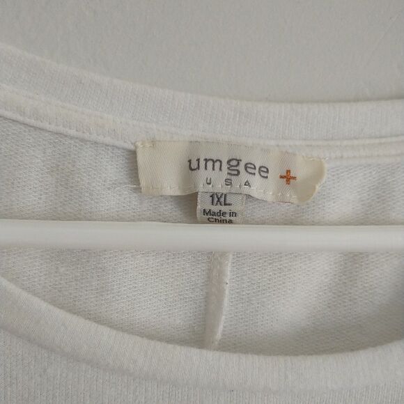 Umgee Embroidered T Shirt Dress XL White Floral Short Sleeve Shift Tunic Mini - Picture 4 of 7